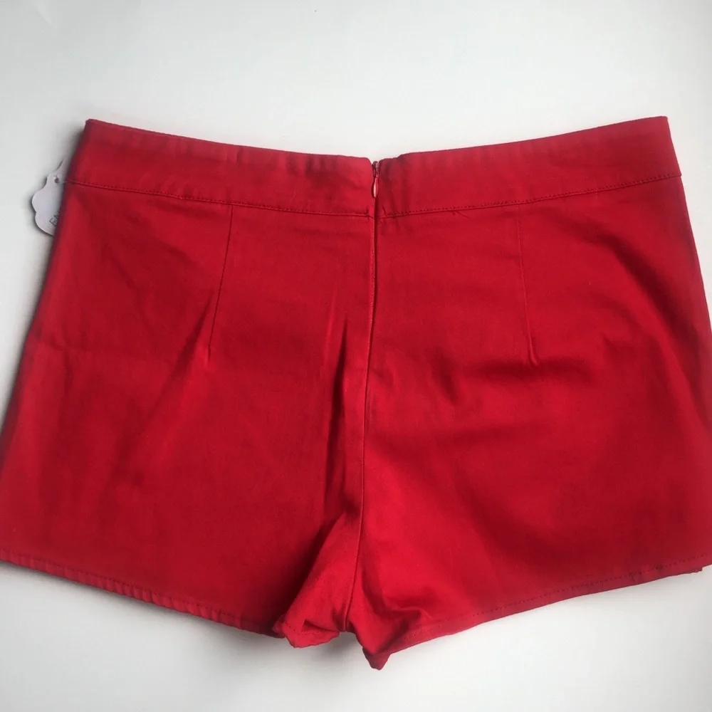 High Waist Bright Red Fun Skort / Shorts Sz M NWT